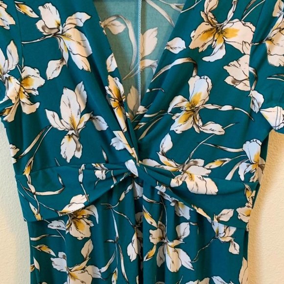 Moci Green Floral Midi Shirtdress S - Picture 2 of 7